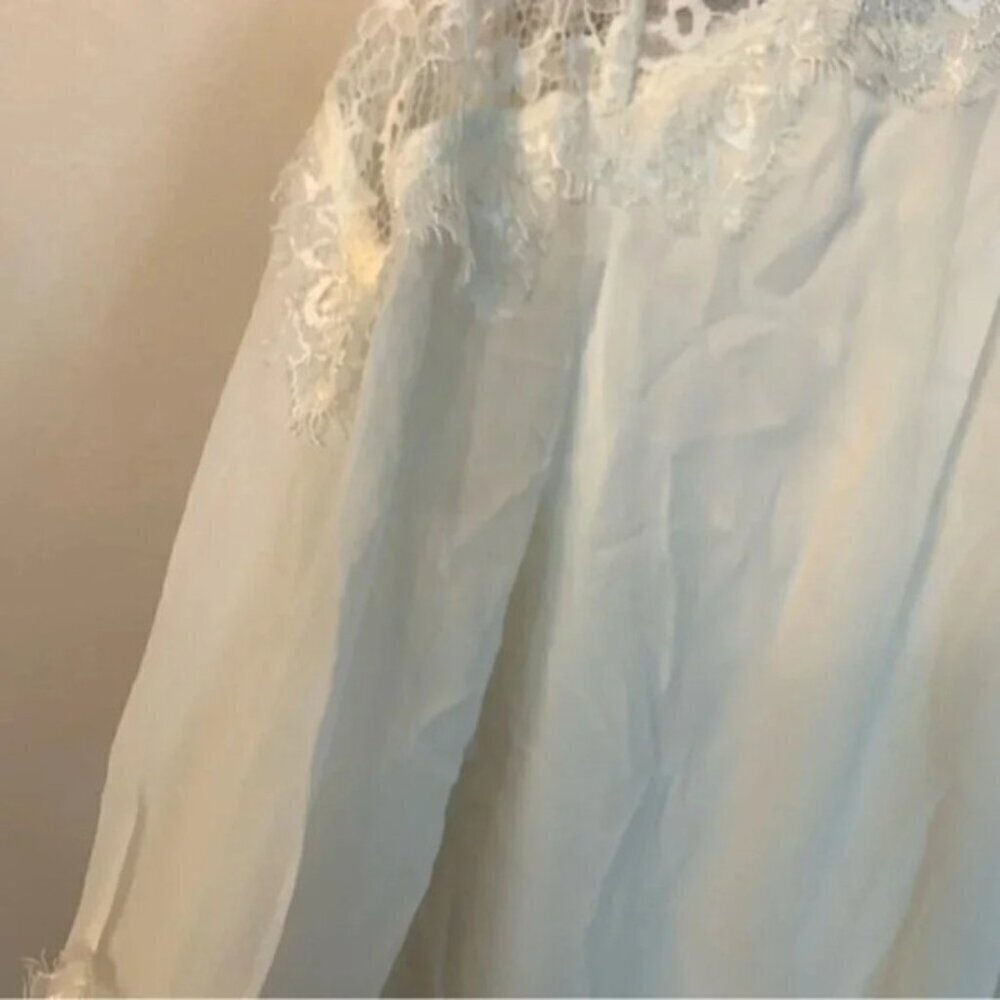 Alice + Olivia Lace 100% Silk Blouse S - Picture 10 of 11